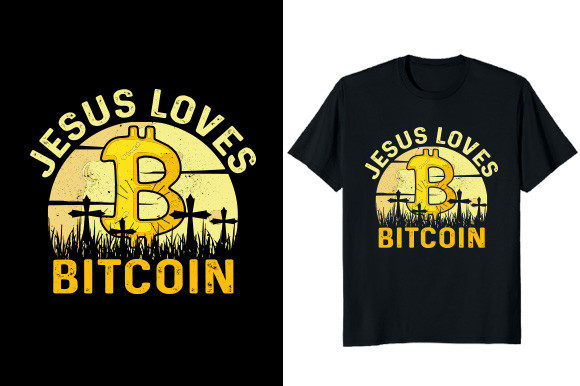 Jesus Loves Bitcoin T‑Shirt Design